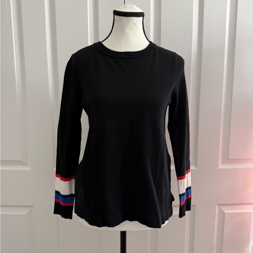 Vince Camuto Black Sweater with Colorful Stripes